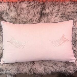 Elegant White Eyelash Throw Pillow